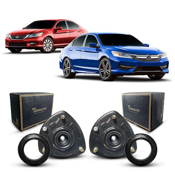 Par Coxim Batedor Batente Suporte + Rolamento Amortecedor Dianteiro Honda Accord 2013 2014 2015 2016 2017