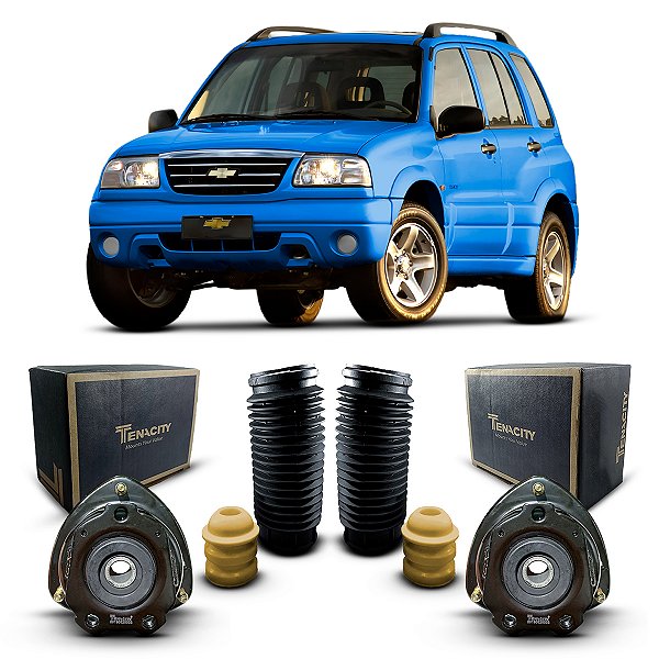 Par Kit Coxim + Batente Coifa Amortecedor Dianteiro Chevrolet Tracker 2001 2002 2003 204 2005 2006 2007 2008 2009