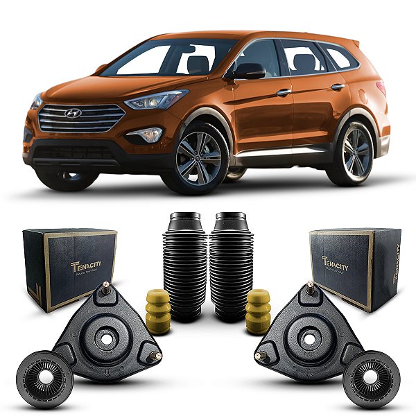 Par Kit Coxim Batedor Suporte Rolamento Batente Coifa Amortecedor Dianteiro Hyundai Grand Santa Fé 2014 2015 2016
