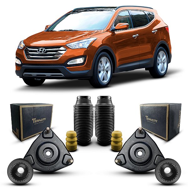 Par Kit Coxim Batedor Suporte Rolamento Batente Coifa Amortecedor Dianteiro Hyundai Santa Fé 2014 2015 2016