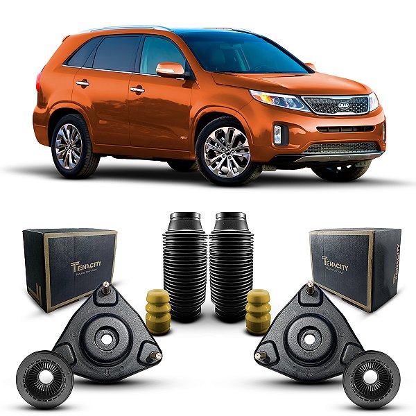 Par Kit Coxim Batedor Suporte Original Tenacity Rolamento Batente Coifa Amortecedor Dianteiro Kia Sorento 2013 2014 2015