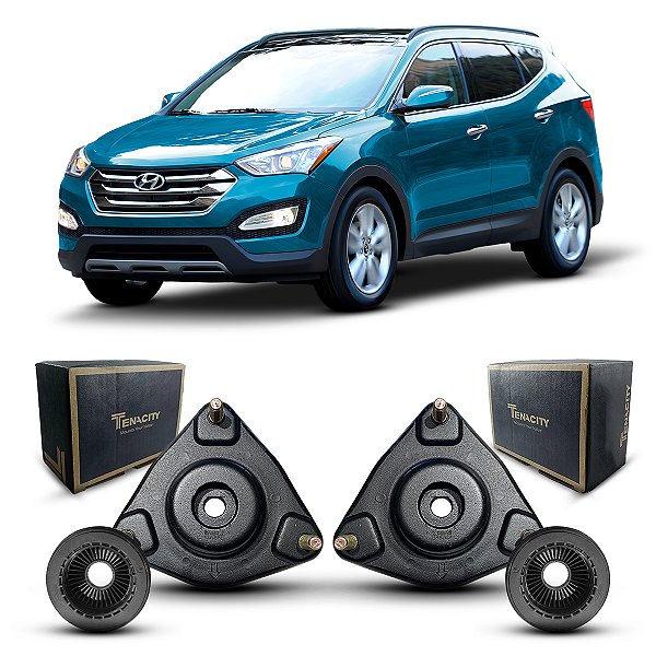 Par Coxim Batedor Batente Suporte Original Tenacity + Rolamento Amortecedor Dianteiro Hyundai Santa Fé 2014 2015 2016