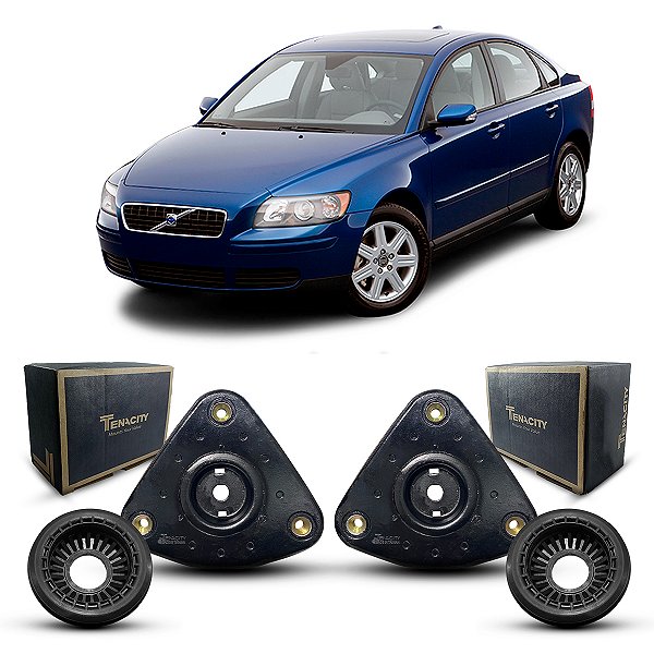 Par Reparo Coxim Batedor Batente Suporte + Rolamento Amortecedor Dianteiro Volvo S40 2005 2006 2007 2008 2009 2010