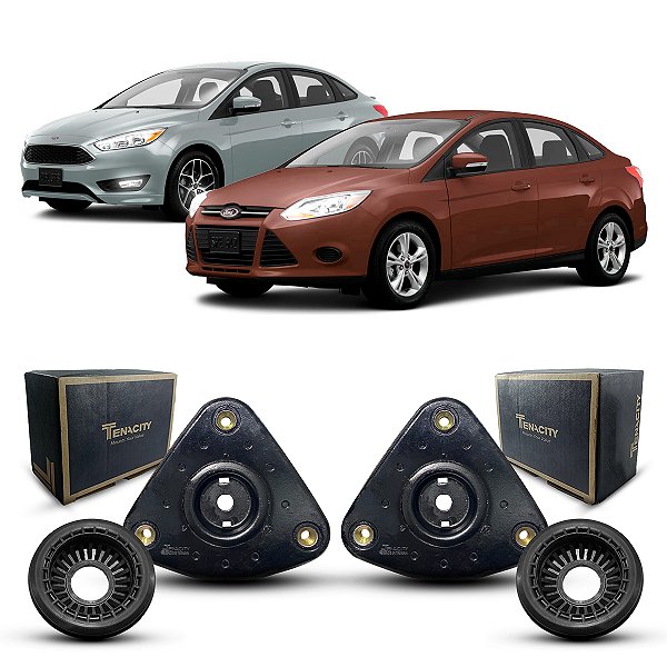 Par Coxim Batedor Batente Suporte + Rolamento Amortecedor Dianteiro Ford Focus Sedan 2014 2015 2016 2017 2018 2019