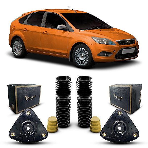 Par Kit Coxim Suporte Batedor + Batente Coifa Amortecedor Dianteiro Ford Focus Hatch 2008 2009 2010 2011 2012 2013