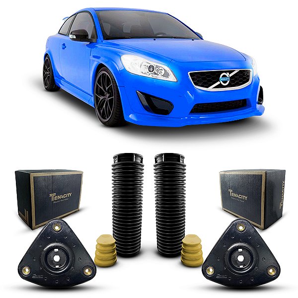 Par Kit Reparo Coxim Suporte Batedor + Batente Coifa Amortecedor Dianteiro Volvo C30 2008 2009 2010 2011 2012 2013