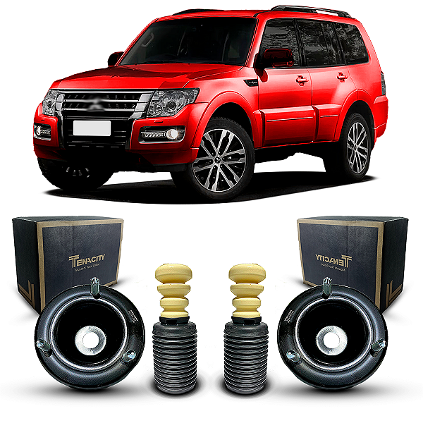 Par Kit Coxim Amortecedor Dianteiro Tenacity Batente Coifa Mitsubishi Pajero Full 2015 2016 2017 2018 2019 2020 2021
