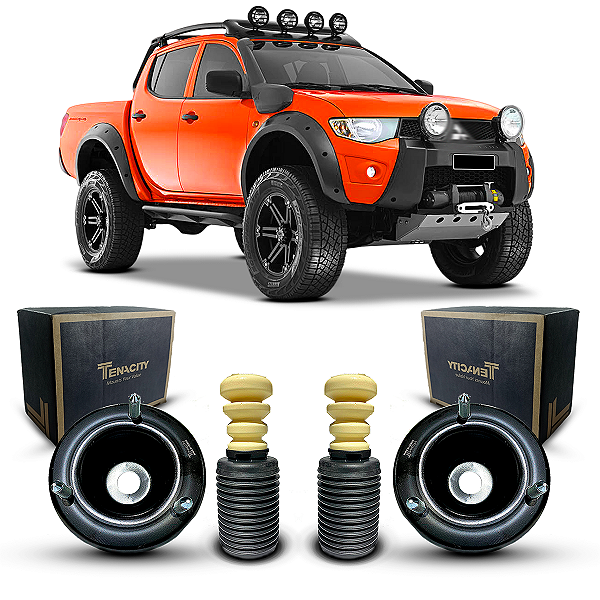 Par Kit Coxim Suporte Amortecedor Dianteiro Tenacity Batente Coifa Mitsubishi L200 Savana 2013 2014 2015 2016 2017 2018