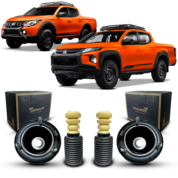 2 Kit Coxim Batedor Suporte Amortecedor Dianteiro Tenacity Batente Coifa Mitsubishi L200 Savana 2021 2022 2023 2024 2025