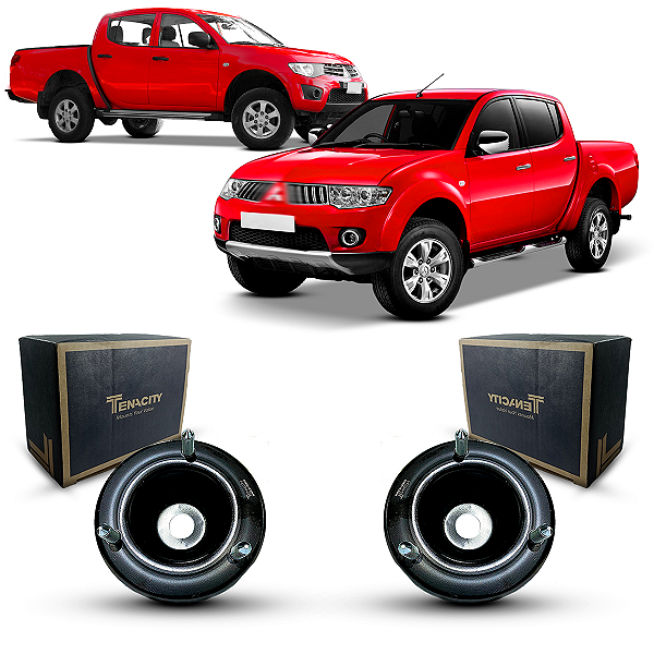Par Coxim Batente Batedor Suporte Amortecedor Dianteiro Tenacity Mitsubishi L200 Triton 2009 2010 2011 2012 2013