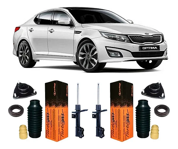 2 Amortecedor + Kit Batente Dianteiro Kia Optima 2012 A 2016