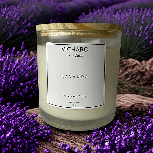 Vela Aromática de Cera Vegetal - 180g - LAVANDA