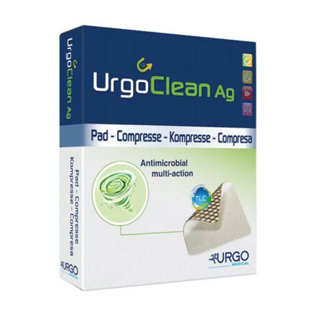 UrgoClean Ag - Curativo Antibiofilme e Antimicrobiano com Prata - Caixa 10 unidades