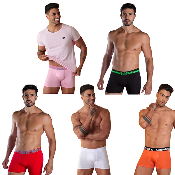 01 Cueca Boxer Adulto Em Poliéster Com Forro 100% Algodão