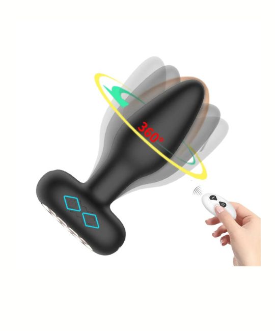Plug Anal Vibratório com Rotação 360° Com Controle