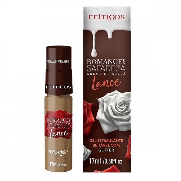 Gel Estimulante Beijável com Glitter Creme de Avelã - 17 ml - Feitiços