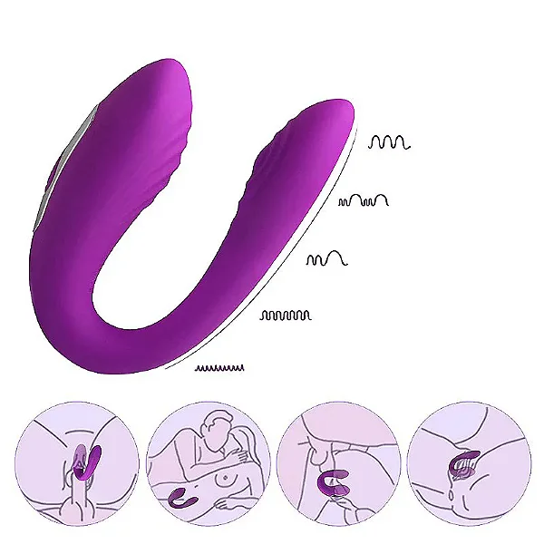 Vibrador Para Casal Com Estimulador Clitoriano e Controle Remoto