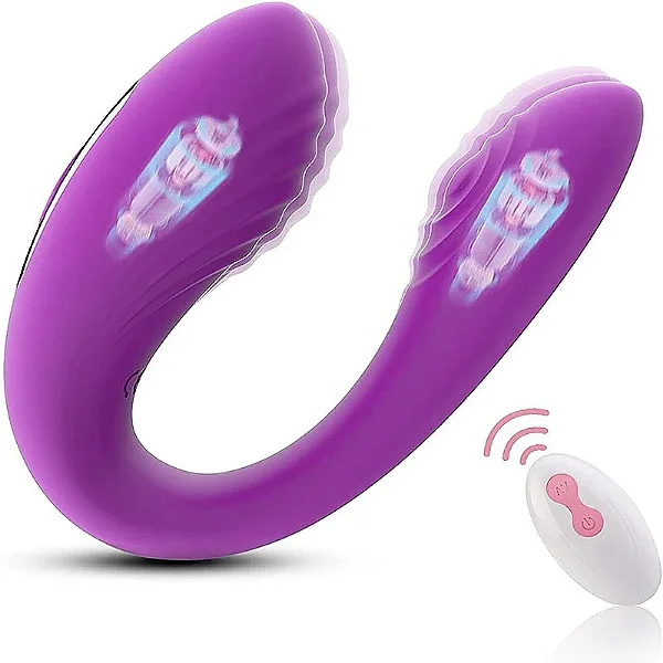 Vibrador de Casal Com Duplo Motor Controle Remoto Estimulador de Clitóris Recarregável
