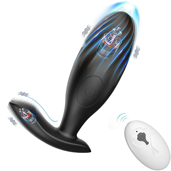 Plug Anal De Silicone Com Vibro E Controle Remoto