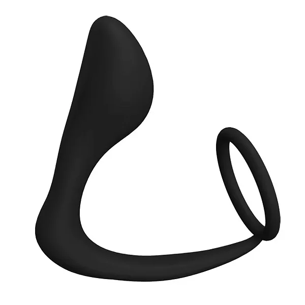 Anel Peniano com Plug Anal com Inclinação para Estimulação da Próstata