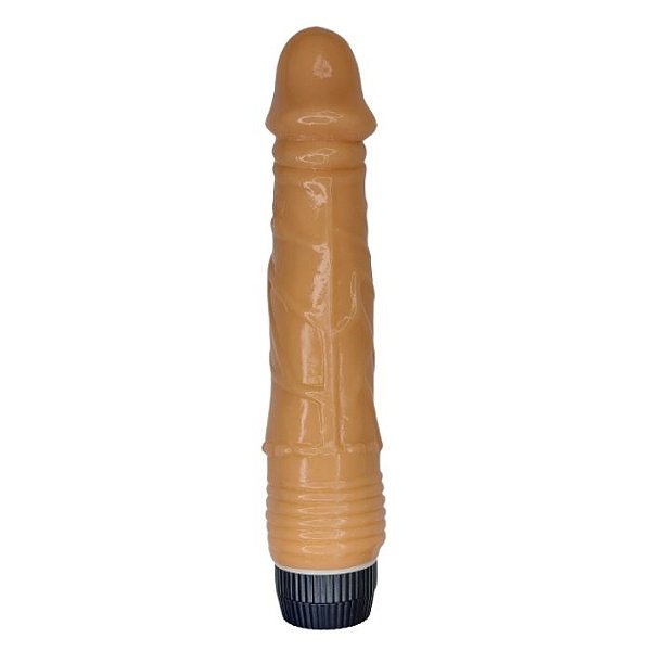 PROTESE PENIANA REALISTICA COM VIBRO MVP1015 Cor:Bege