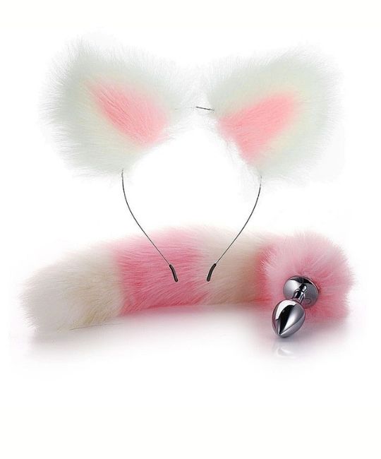 KIT - RABO RAPOSA COM TIARA DE ORELHAS