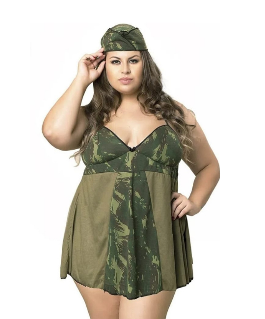 Fantasia Militar Plus Size