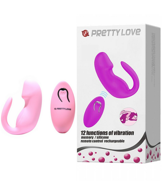 Vibrador Para Casal Recarregável Em Silicone Com 12 Modos de Vibração e Controle Remoto Sem fio - Tiffany