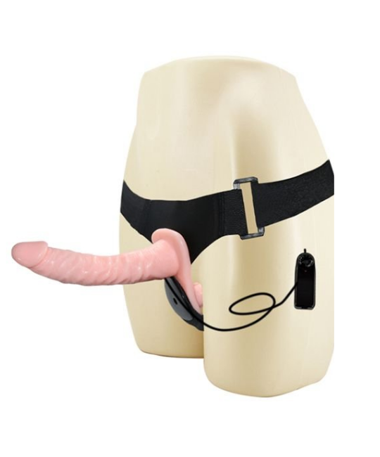 Cinta Peniana Dupla Com 2 Pênis Realisticos (Interno e Externo) E Vibração Multivelocidade - Ultra Passionate Harness