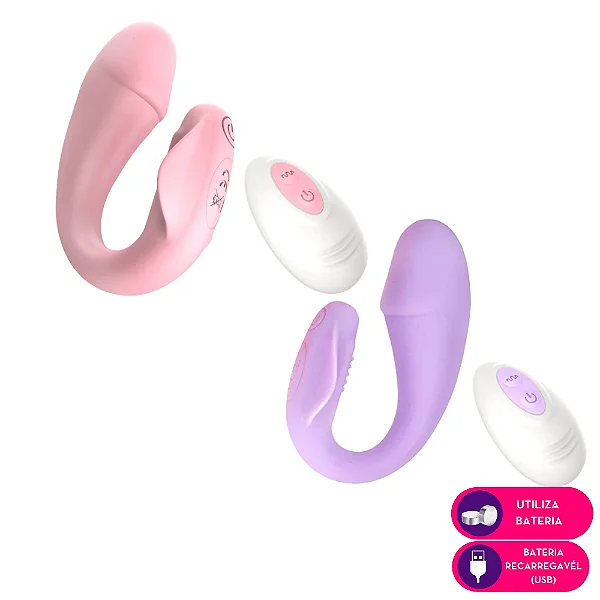 Vibrador De Casal Em Formato De Glande Com Controle Remoto