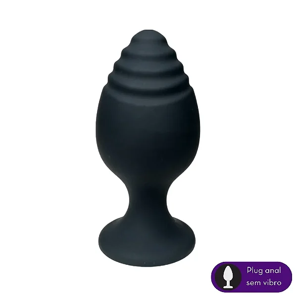 Mini Plug Anal Em Silicone Com Relevos Massageadores 6,5 x 3 cm