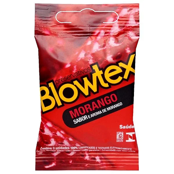 Preservativo Sabor Morango 03 Unidades - Blowtex
