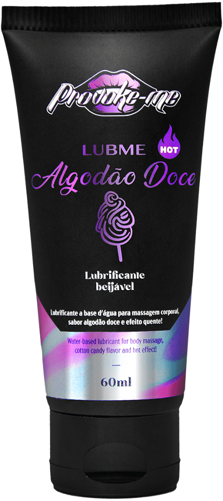 Lubrificante Sabor Algodão Doce Beijável Lubme - 60 ml - Provoke-me