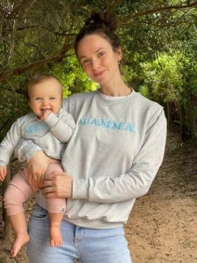 Kit Moletom de amamentação Mamãe e bebê Cinza claro