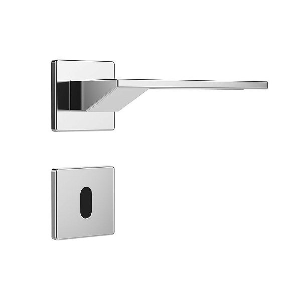 Fechadura para Porta Interna Cromada 40mm com Roseta MZ630 Design Papaiz