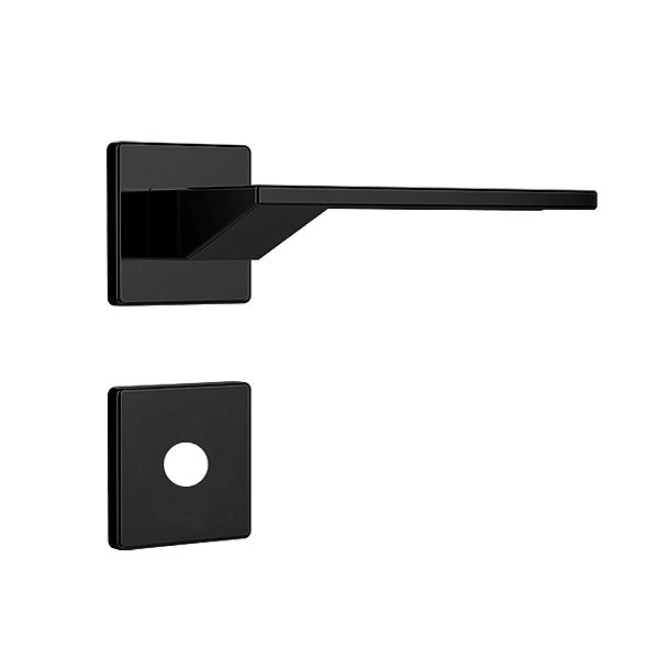 Fechadura para Porta de Banheiro Preto Fosco 40mm com Roseta MZ630 Design Papaiz