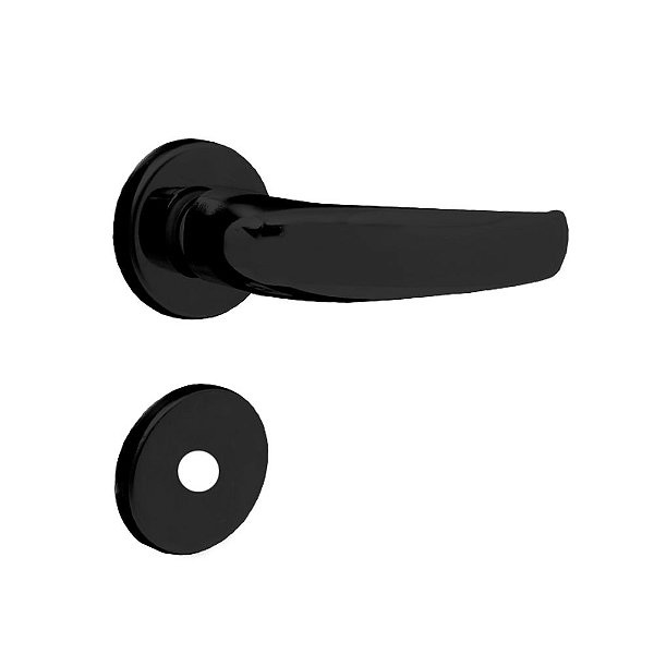 Fechadura para Porta de Banheiro Preto Fosco com Roseta MZ820 Standard Papaiz