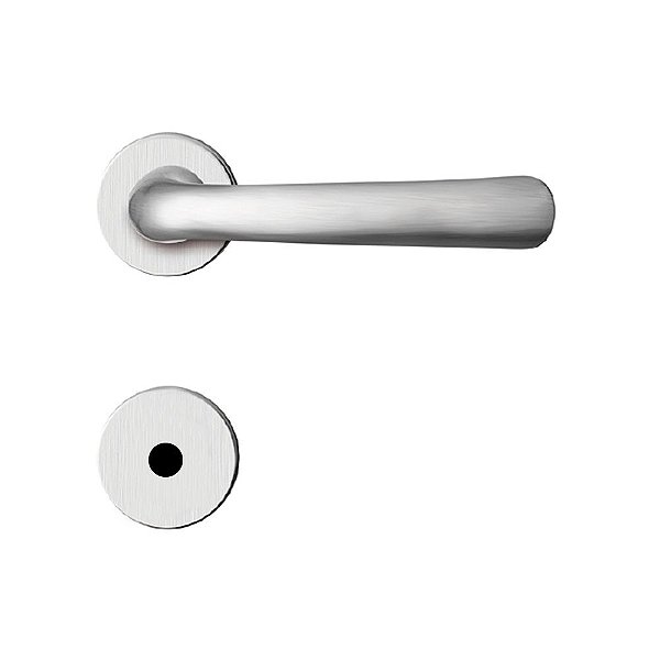 Fechadura para Porta de Banheiro Cromo Acetinado 55mm com Roseta MZ430 Design Papaiz