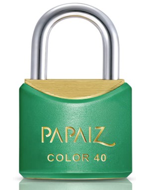 Cadeado com Chave 40mm Latão Verde Color Line Papaiz