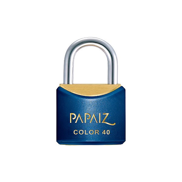 Cadeado com Chave CR40 Latão Azul Color Line Papaiz