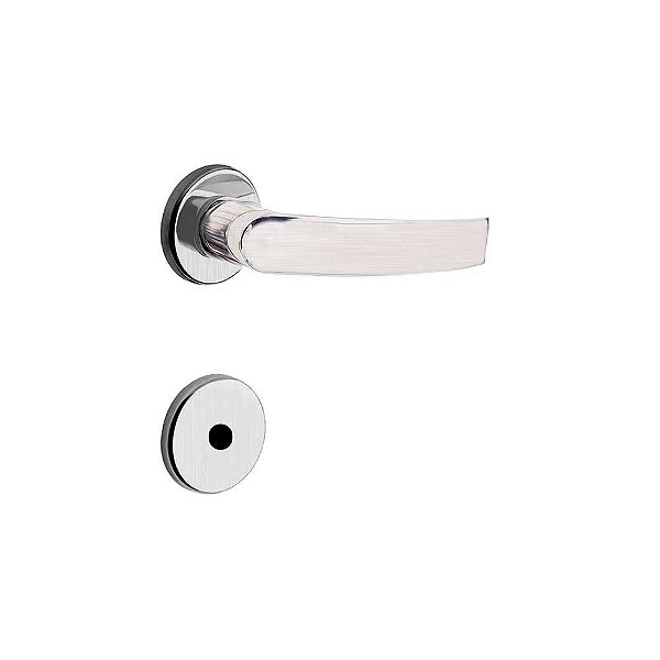 Fechadura para Porta de Banheiro Cromo Acetinado 40mm com Roseta MZ950 Design Papaiz