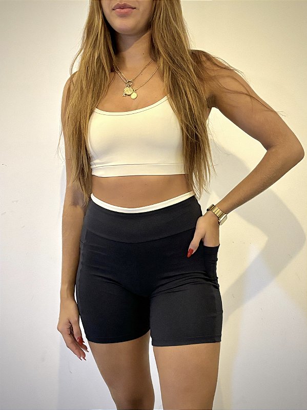 Conjunto Bolso Preto com Off White