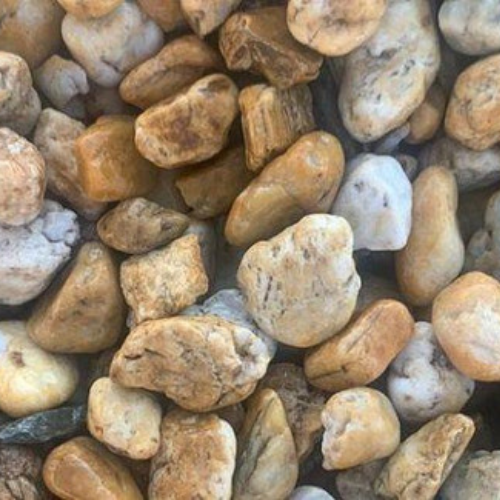 Seixo de Rio Amarelo Rajado N° 02  30kg - Und