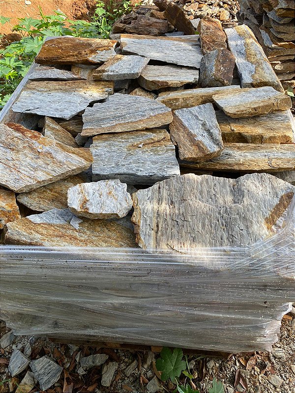 Revestimento Pedra Madeira Bruta Amarela Gold M²