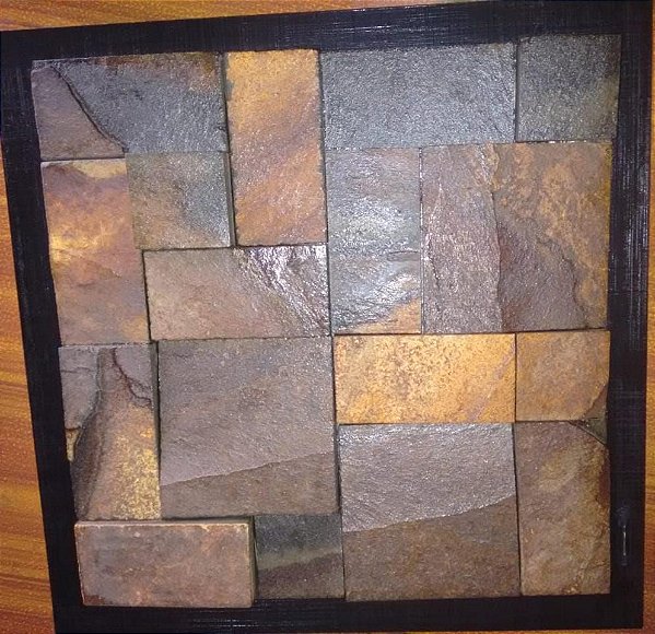 Mosaico de Pedra Ferro Ferrugem 30x30cm und - Original Pedras