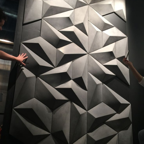 Revestimento 3D de Cimento Trapézio 3 Linhas Cinza - M²