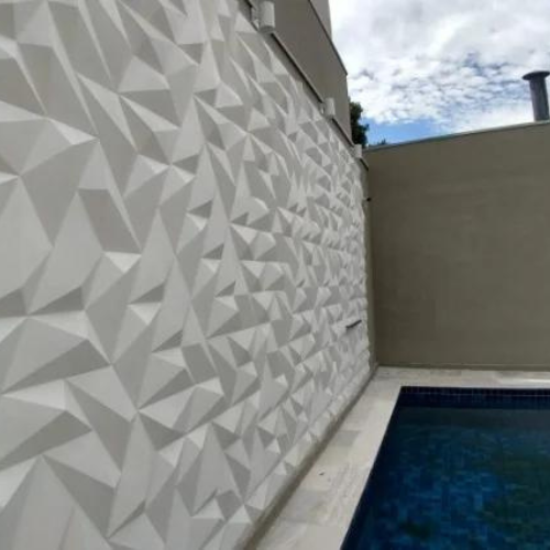 Revestimento 3D de Cimento Trapézio 4 Linhas Cinza - M²