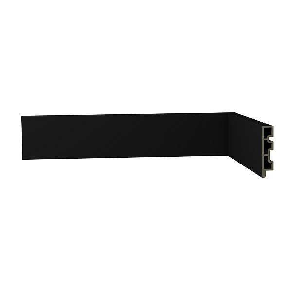 Rodapé WPC R2 Liso Laca Preto Barras de 240 x 7cm (Caixa com 20 Barras)