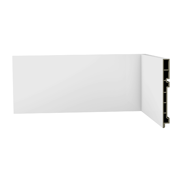 Rodapé WPC R5 Liso Smart Branco Barra de 240 x 15cm (Caixa com 8 Barras)