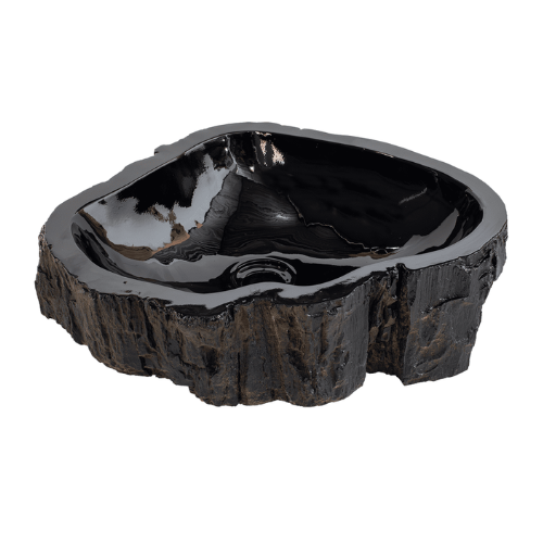 Cuba Rústica Esculpida em Madeira petrificada, cor black piano, exterior rústico – LINHA PETRIFICADA